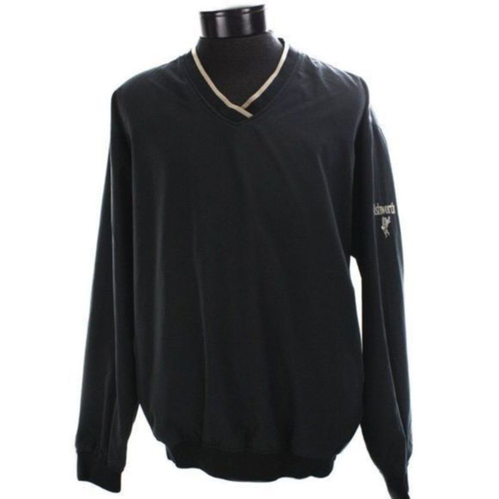 ASHWORTH Mens Black Gold Golf Windbreaker Size M